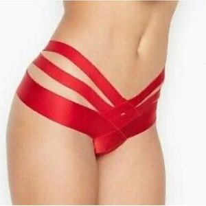 VICTORIAS SECRET VERY SEXY BANDED STRAPPY CHEEKY PANTY NWT sz LG